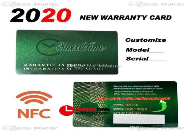 

2021 green no boxes custom made rollie nfc warranty card with antiforgery crown and fluorescent label gift same serial tag super 1618264, Black;blue