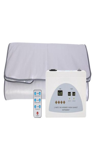 

quick effect 2 zone infrared sauna blanket fir far infrared slimming heating spa therapy portable weight loss detox machine3309503