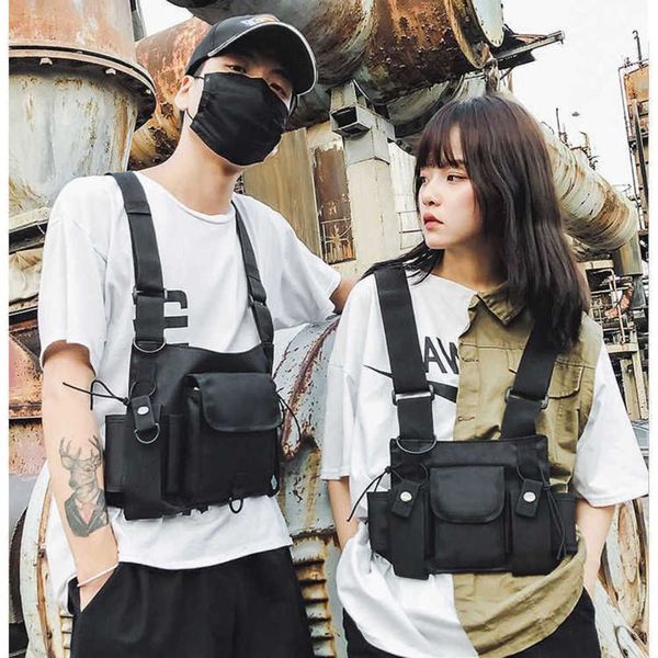 

hip hop tactical vest chest bag ins waist bags functional function men s and women s backpack eating chicken bun 230523