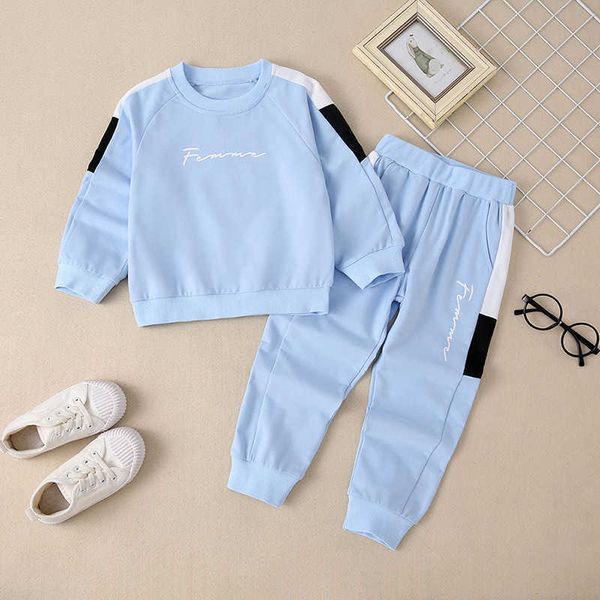 

spring autumn children cotton clothing suit baby boys girls clothes kids sport hoodies pants 2pcs/sets fahion toddler tracksuits z0rg, White