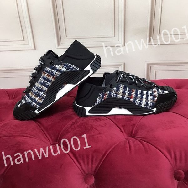 

2023 new luxury designer casual shoes mens vintage trainers striped sneakers women fashion shoes lace-up platform sneaker, Black
