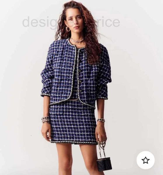 

women's jackets designer new 2023 brand jacket fashion catwalk grade autumn winter chains tweed coat leisure spring coat cardigan birth, Black;brown