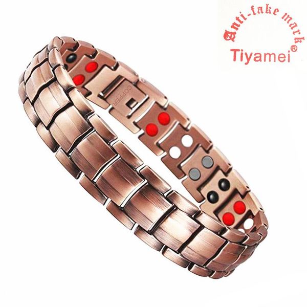 

bangle alleviate arthritis health pain relief four elements copper magnetic treatment bracelet send disassembly tool gift box, Black
