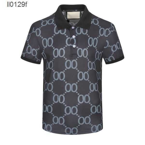 

summer men polo shirt cotton fashion casual sports golf style mens polos italy designer letter colored painted print t shirts xli1, White;black