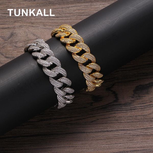 

bangle 19mm fashion bling cz zircon brass bracelets hip hop jewelry bb014, Black