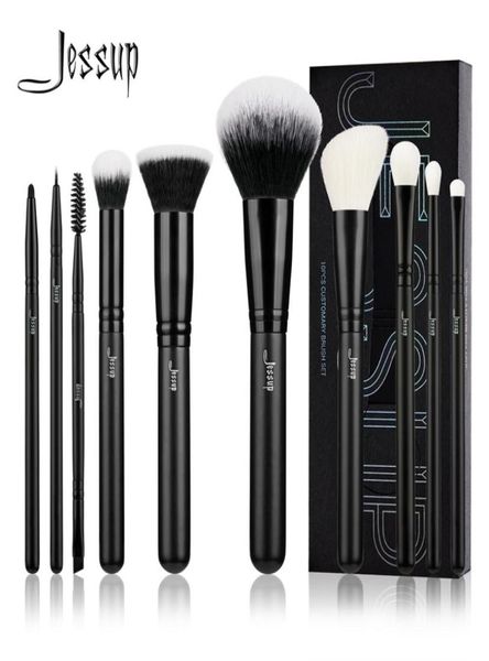 

jessup makeup brushes set 10pcs powder foundation eyeshadow eyeliner brush with mixed goat hair concealer blush eyebrow broach 2206494627
