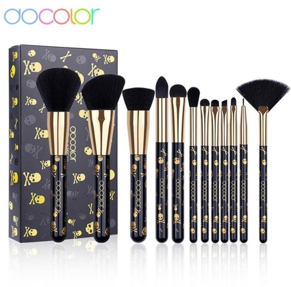 

docolor goth makeup brush set 12pcs professional brushes face powder foundation blending blush eye shadow make up 2207277508997