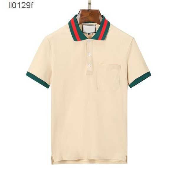 

mens polo shirts designer t shirt high street solid color lapel polos printing cottom clothing tees polos plus size badge decoration fuiw, White;black