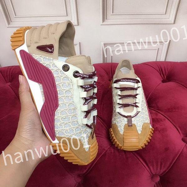 

luxurys designer fashion mens casual shoes striped vintage shoe vintage trainers lace-up platform sneaker, Black