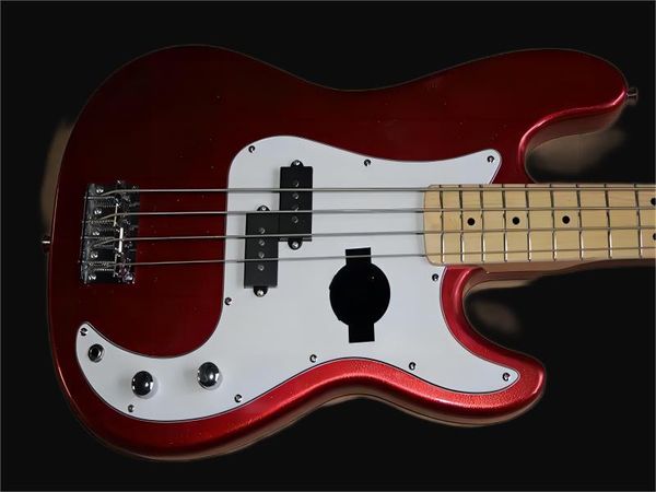 

2023 new custom 4 strings fd precision bass metal red bass guitar