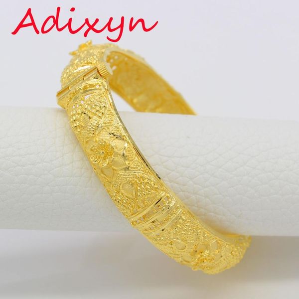 

bangle adixyn three size dubai bangles for women 24k gold color/copper bangles bracelet african/arab/middle easter party gifts, Black