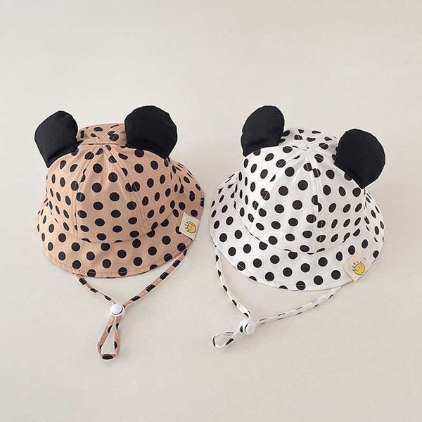 

caps hats children's fisherman cute dotted ears sunshine hat g220522, Yellow