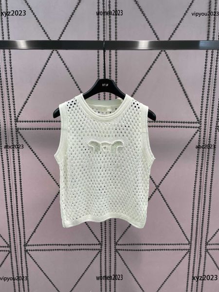 

women knits diesel diamond logo decoration knitted vest size s-l hollow out design waistcoat new arrival may22, White