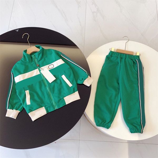 

baby kids sporty suits childrens fashion clothing sets kids spring and autumn jacket boys cool clothes with zipper long sleeve suit, White