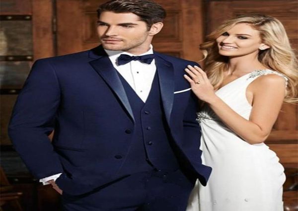 

new custom made two button royal blue groom tuxedos notch lapel groomsmen man wedding prom dinner suits jacketpantsvestti3321006, Black;gray