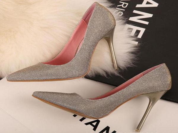 

women039s shoes glitter gradient color nightclub high heels women pumps stiletto thin heel pointed toe highheeled shoes 14512104, Black