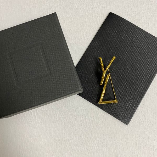 

womens designer gold broochs bamboo texture designer jewelry brooch fashion letters pins luxury y couples gift wedding jewellry for men new, Gray