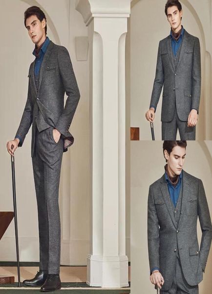 

mens suits custom made business tuxedos twobutton groom wear custom made casual business 3 pieces suit4754089, Black