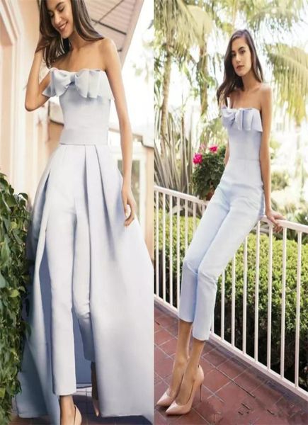 

women jumpsuit prom dresses with detachable train elegant bow strapless formal party dresses evening wear zuhair murad dress5911633, Black
