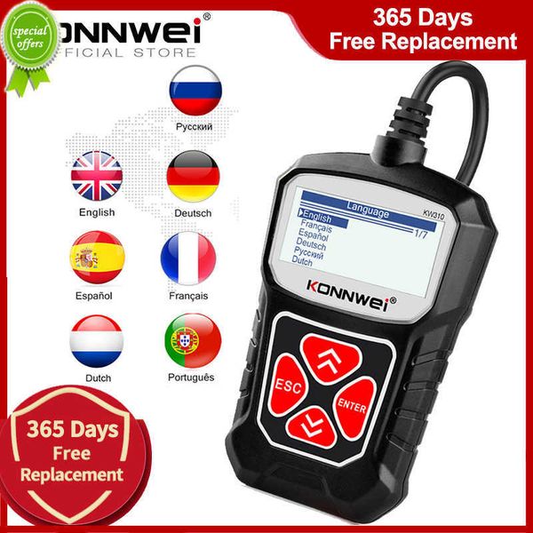 

new konnwei kw310 obd2 scanner for auto obd 2 car scanner diagnostic tool automotive scanner car tools russian language pk elm327