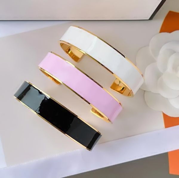 

fashion designer multicolor open bangle adjustable design bracelet lovely pink selected luxury gift female friend charm exquisite premium je, Black