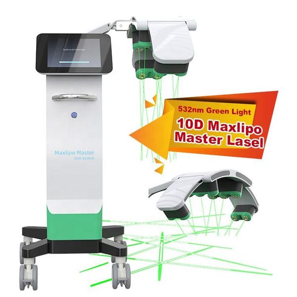 

10d low level emerald cold diode laser light therapy no bruising lipo laser slimming machine 532nm wavelength burn fat body slimming sculpti