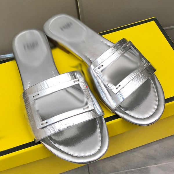 

2023 fashion designer slippers women mules rubber bottom width slides hook loop fastener slide women shoes -0092, Black