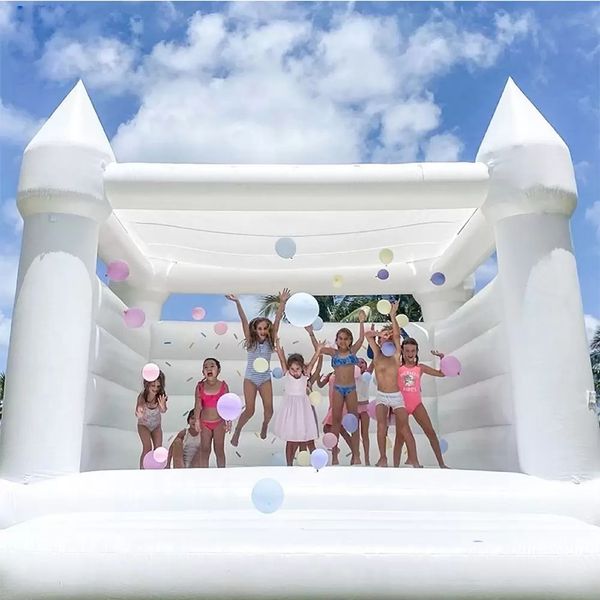 

4.5x4.5 15x15ft full pvc modern kids inflatable white bounce house commercial grade pvc bouncy castle ce wedding bouncer with sun protection