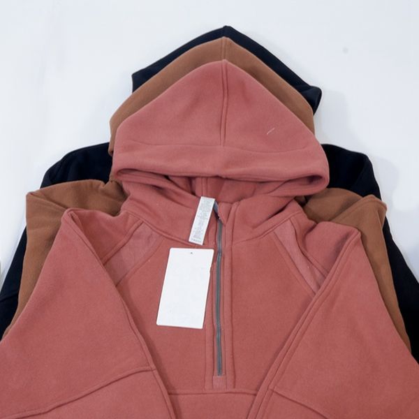 

lu-88 lulus women's yoga sport half zip hoodie sports and leisure women's gym workout clothing yoga wear coat winter jackets long