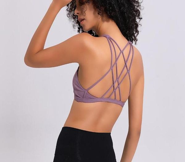 

cross straps gym sports bra women wireless yoga fitness padded push up yoga bra crop activewear xsxl2780686, White;black