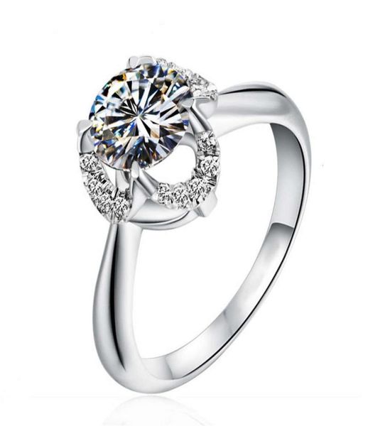 

hbp fashion luxury 2021 elegant lines show diamond atmosphere women039s ring four claw lifting shape is and popular3822539, Silver