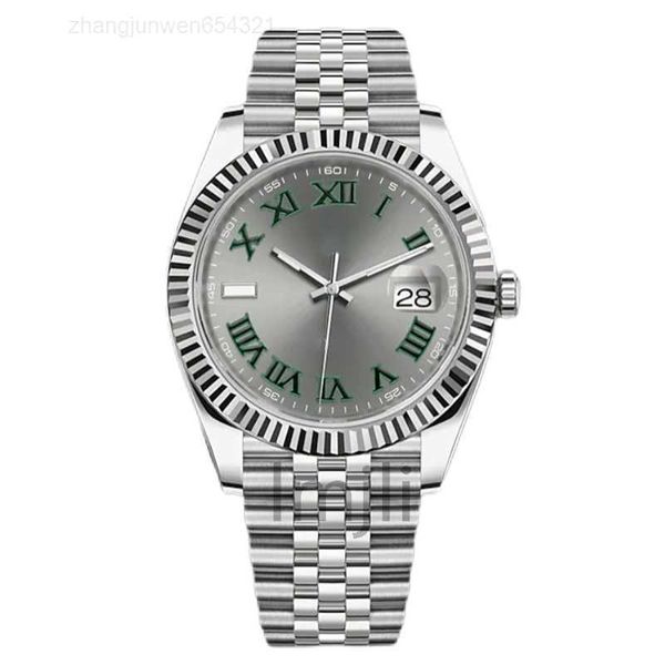 

mechanical 36/41mm mens grey face watch 2813 automatic movement watches 904l stainless steel strap classic wristwatch waterproof, Slivery;black