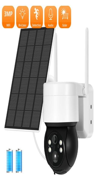 

dome cameras 3mp solar outdoor wifi camera smart home recharge battery pir motion detection security camera video surveillance mon5631105