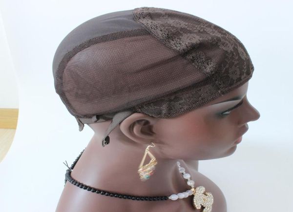

wig caps in stock brownblack jewish wig cap for making wigs with adjustable strap weave7180657, Black;brown
