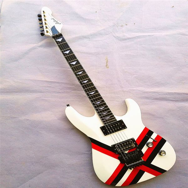 

milky white large double shake decal electric guitar, ing
