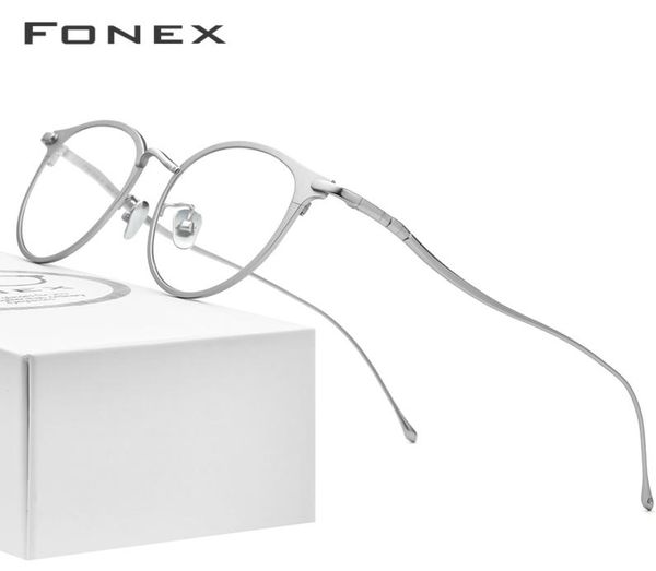 

fonex pure titanium eye glasses frames for women retro round prescription eyeglasses men new vintage myopia optical eyewear 8509 t7296109