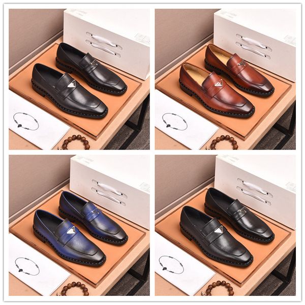 

men shoes loafers pu leather solid color round toe flat heels fashion classic office professional comfortable slip on casual size 38-45, Black