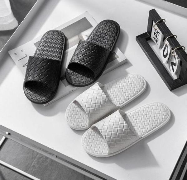 

slippers summer home men simple black white shoes nonslip bathroom slides flip flops couples indoor women platform2286718
