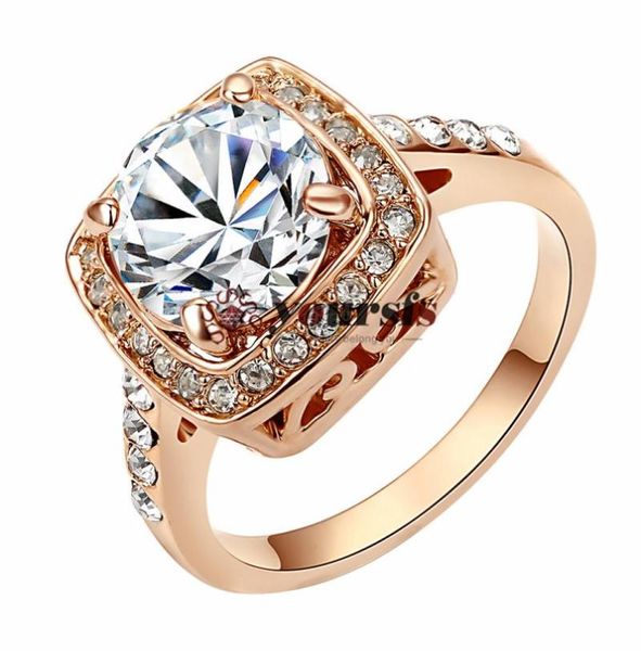 

yoursfs 6 pcsset engagement rings for women wedding bands jewelry platinum plated simulated diamond rings big crystal ring3355682, Silver