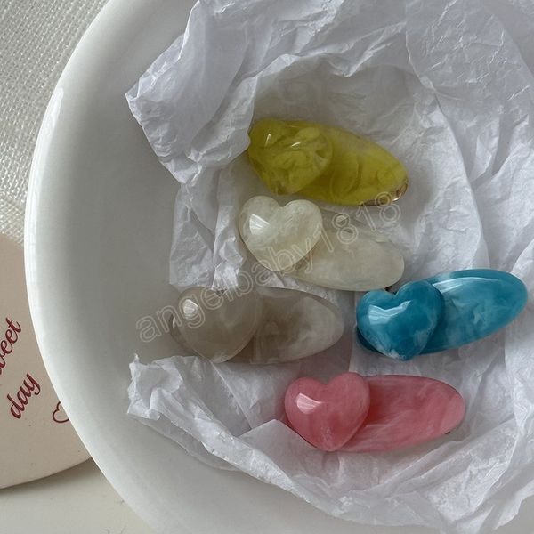 

woman irregular ink pattern acrylic barrettes cute hair claws girls lovely heart hair clips hair accessories headwear hairgrip, Slivery;white