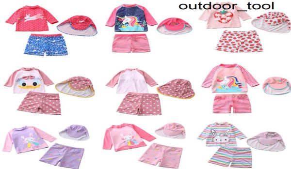 

18y toddler baby girls swimsuit long sleeves swimming suit 3pieces swimwear for kids girls rushguard kids beachwear3595894