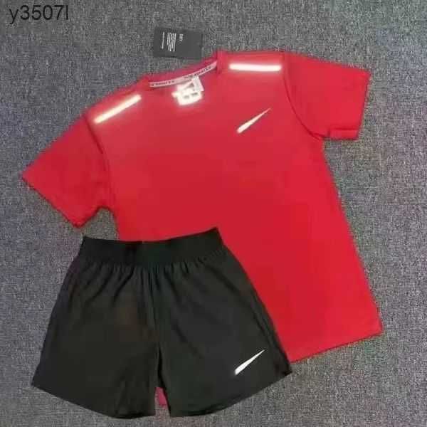 

tracksuit summer quick drying set t shirt trapstar sports student training track and field men running basketball sportswear asian size pbzf, Gray