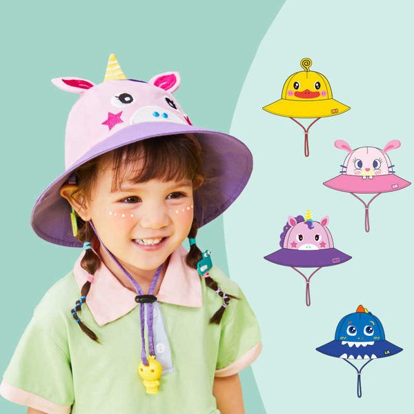 

caps hats children's summer printed for boys and girls children's sun cartoon baby hats 3 months to 6 years old g220522, Yellow