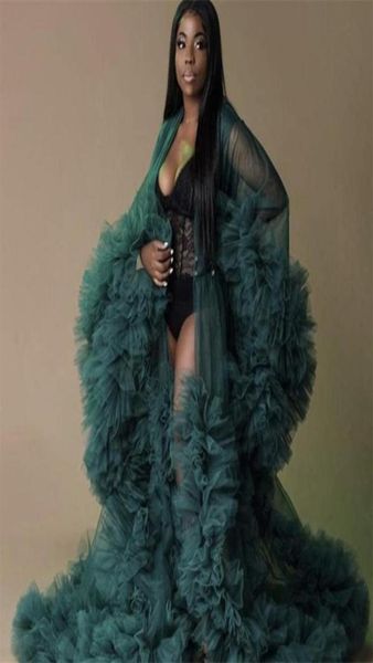 

see through bridal sleepwear pography props pregnancy robes long ruffles deep v neck women nightgowns custom made5684842, White