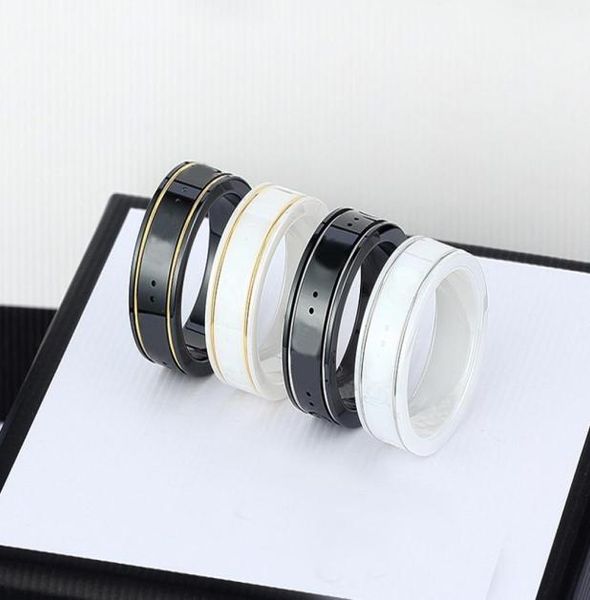 

2022 ceramic band rings black white for women men jewelry gold silver ring1360805