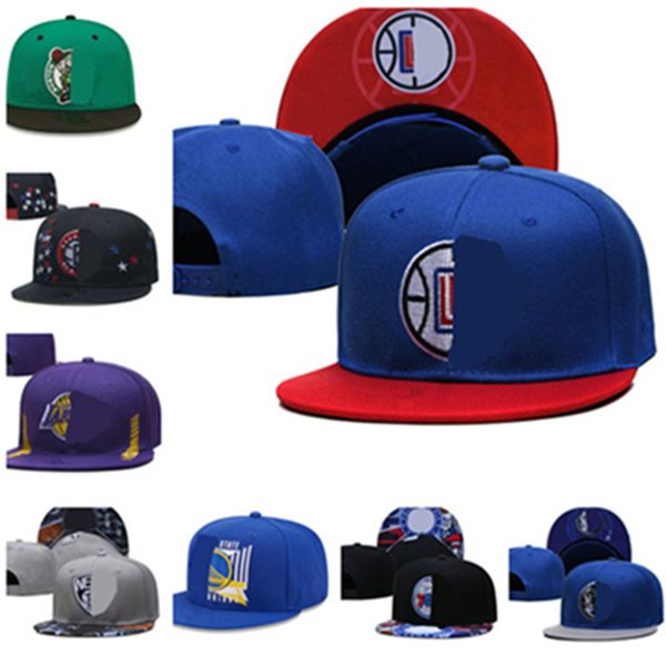 

2023 basketball snapback hats blue red black purple color hats team color classic color peak full size sport team sports fitted caps, Blue;gray