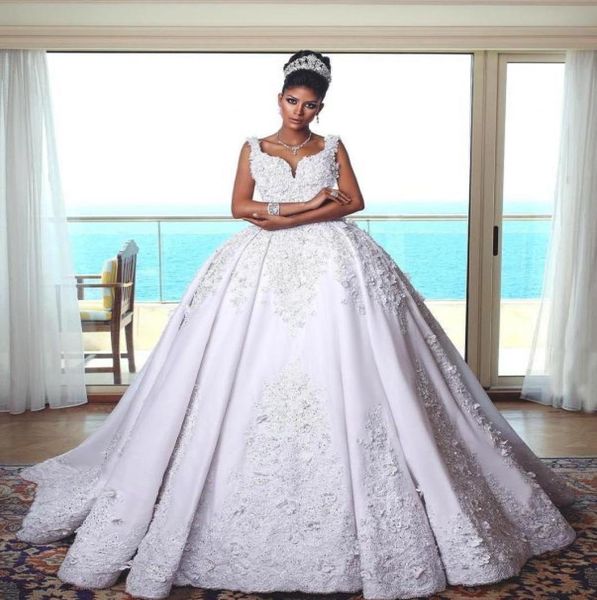 

arabic dubai spaghetti sleeveless lace beads wedding bridal gowns plus size vintage church a line white wedding dresses9997309