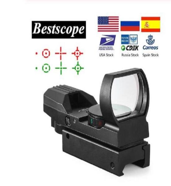 

20mm rail rifle scope hunting optics holographic red dot sight reflex 4 reticle tacticalscope collimator sights1706280
