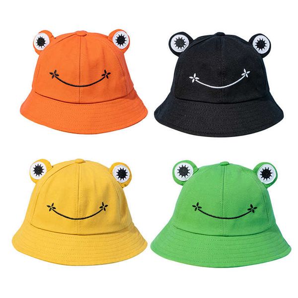 

caps hats children's parents frog bucket summer autumn ordinary panama outdoor hiking beach fishing sunset hat female g220522, Yellow