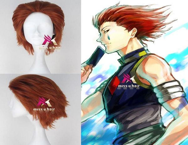 

hunter hunter hisoka wig short straight orange auburn color party cosplay wig6800945, Black;brown